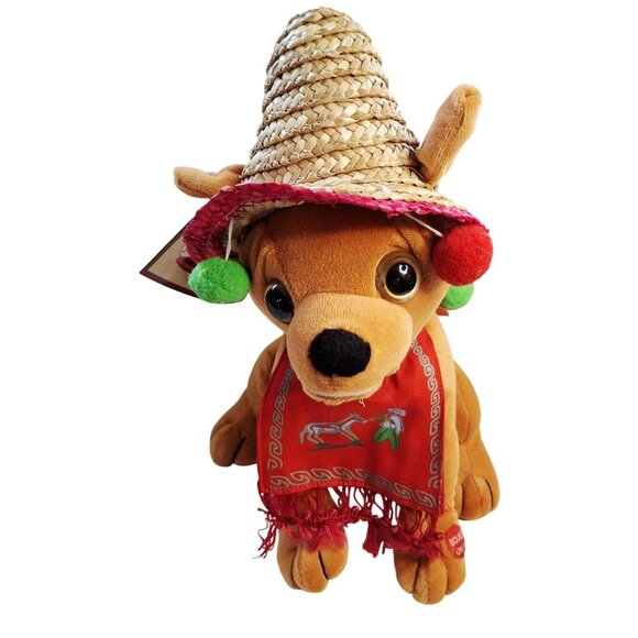 Pancho Chihuahua Plush Chantilly Lane Felice Navidad In Box New Vintage Musical - Picture 1 of 7
